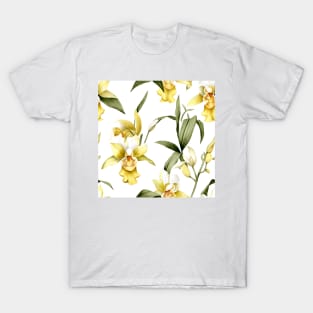 Watercolor Orchid Pattern 9 T-Shirt